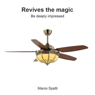 欧式 客餐厅吊扇一体地中海复古风扇灯 Ones2026东南亚新款 Flower