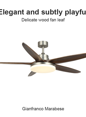 Flower Ones高端美式复古客餐厅变频实木吊扇灯家用中古电风扇灯