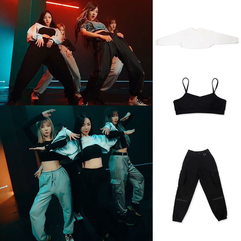 aespa女团next level柳智敏同款打歌服爵士舞蹈表演服套装裤宽松