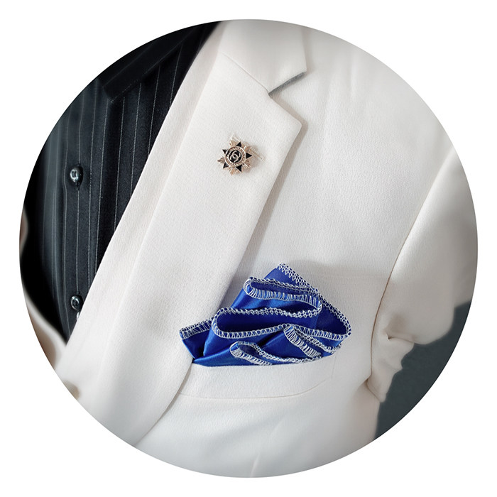 绸缎口袋巾男士西装礼服英伦纯色方巾直插成型百搭结婚袋巾百褶男