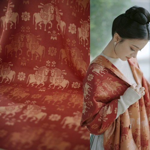 茱萸CORNUS国风仿羊绒双面披肩