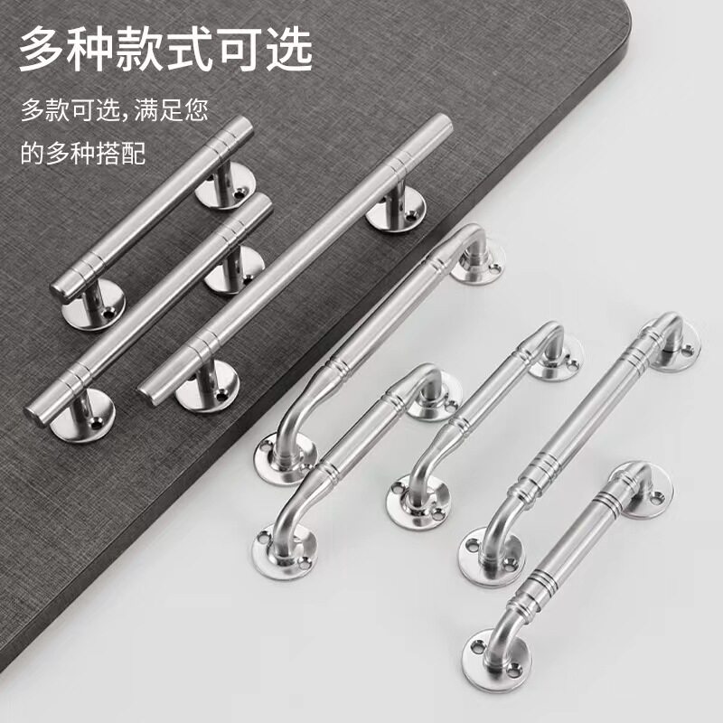 谷仓门拉手免开孔不锈钢拉手隐形门把手室内老式房门木门拉手明装