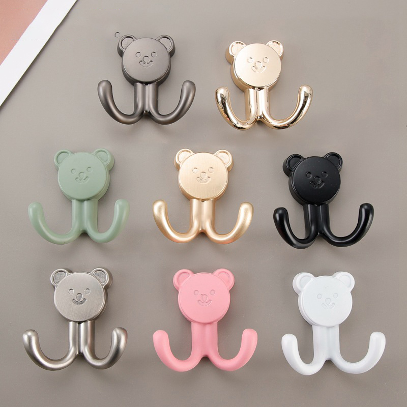 卡通小熊挂衣钩金属锌合金衣钩衣帽钩门后挂钩北欧轻奢风挂钩