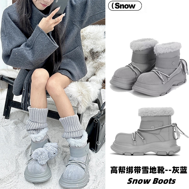 鞠婧祎同款丑萌大头小熊雪地靴