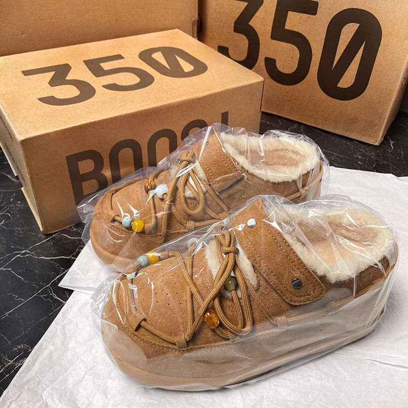 甜豆舒芙蕾雪地靴女2025冬季厚底毛毛面包棉鞋加绒加厚保暖勃肯鞋