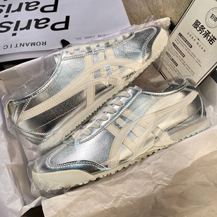 高端真皮银色阿甘板鞋爆款女鞋2025夏季新款百搭运动休闲德训鞋男