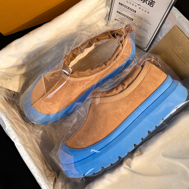 王一博同款蓝色塔斯曼雪地靴皮毛一体男女鞋冬季厚底加绒保暖棉鞋