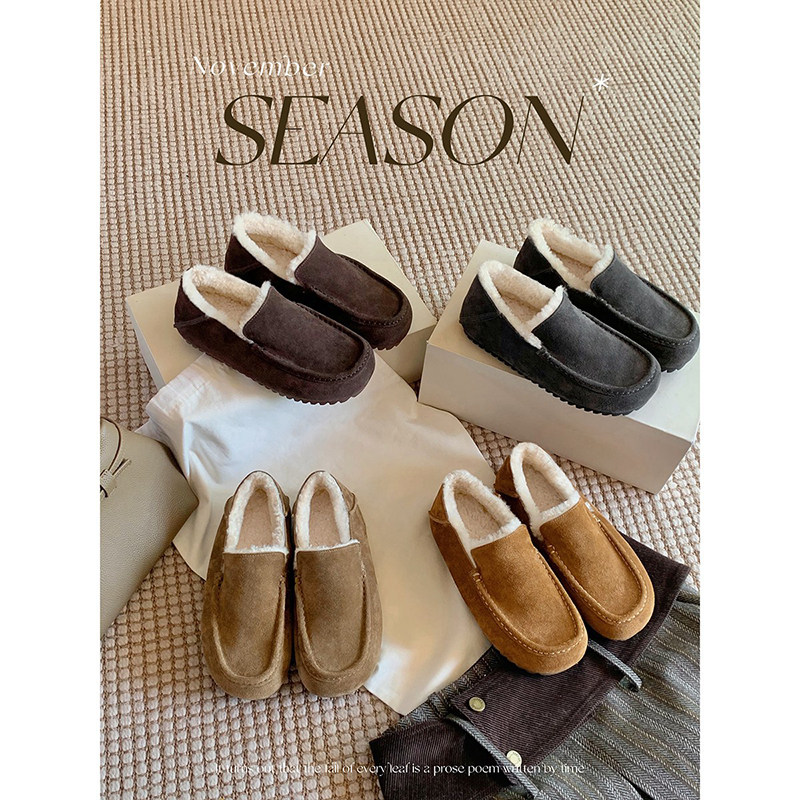 香港正品现货增高4cm~方圆头冬季厚底一脚蹬毛毛乐福豆豆鞋棉鞋女,女鞋,乐福鞋（豆豆鞋）,淘宝优惠券,粉丝福利购,淘宝优惠卷