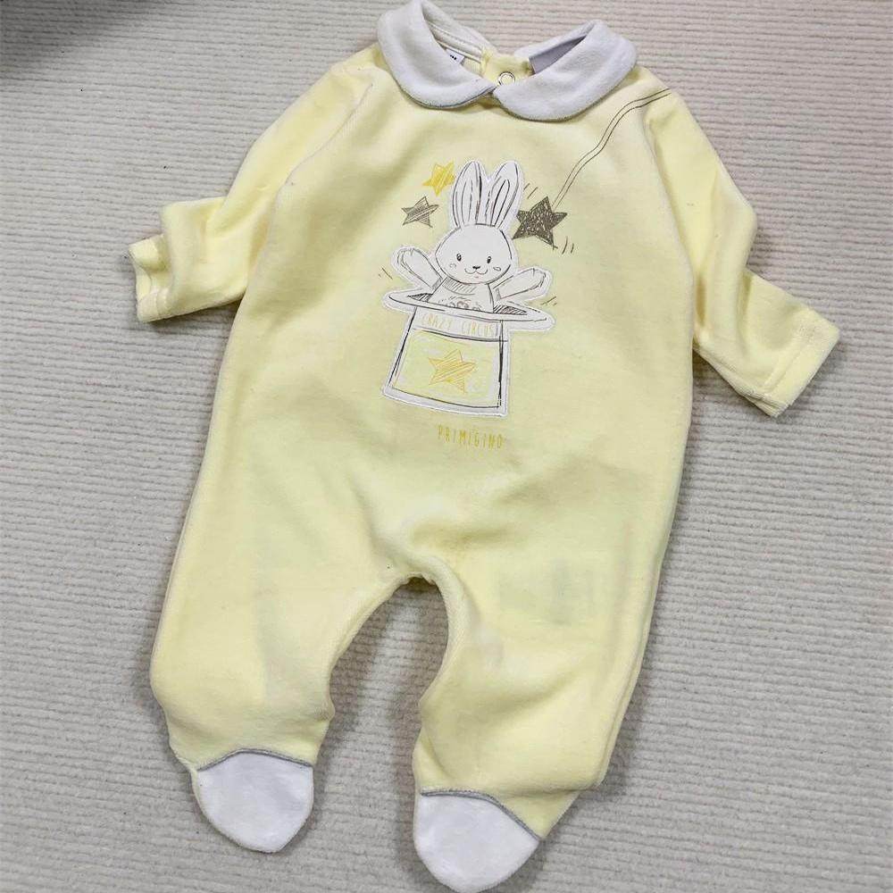 外贸原单出口法单春秋冬天鹅绒女童包脚连体衣婴儿哈衣新生儿衣服