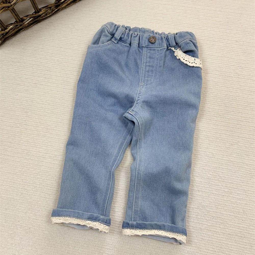 外贸原单出口岛国日单BC女童针织牛仔裤有弹性春秋冬裤子松紧腰新,童装/婴儿装/亲子装,儿童牛仔裤,淘宝优惠券,粉丝福利购,淘宝优惠卷