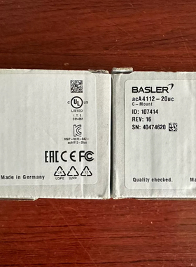 basler工业相机，型号aca4112-8gc，
