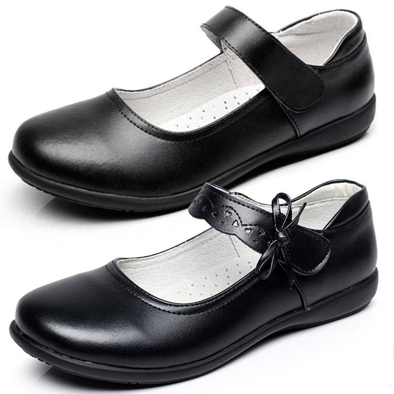 初中生黑色皮鞋女学生英伦魔术贴真皮演出软底平底大童休闲鞋小童,女鞋,浅口单鞋,淘宝优惠券,粉丝福利购,淘宝优惠卷
