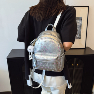 田园风少女心花朵双肩包森系小清新出行旅游包时髦妈咪带娃小背包