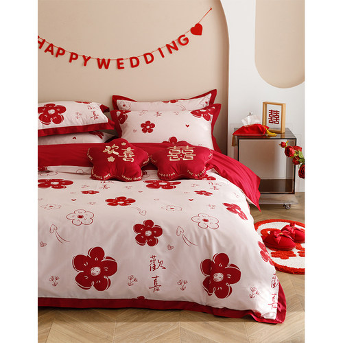 双面可用印花款反面刺绣