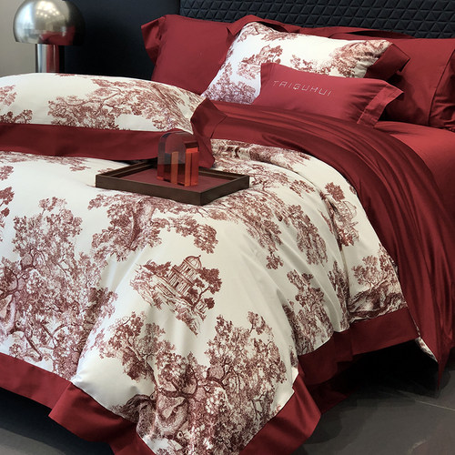 轻奢100S长绒棉全棉结婚四件套