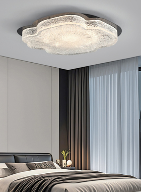 意式极简卧室灯吸顶灯现代轻奢创意个性树脂圆形全光谱黑色主卧灯