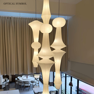 复式楼LOFT跃层别墅宣纸吊灯