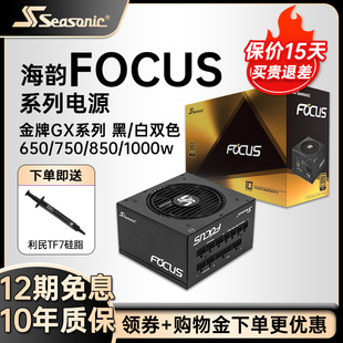 GX1000 850W ATX3.0海韵电源FOCUS 新款 750TX650压纹线金牌全模组