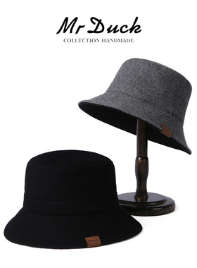 mrduck高货 进口日本防水羊毛Melton麦呢面料 复古休闲渔夫帽男女