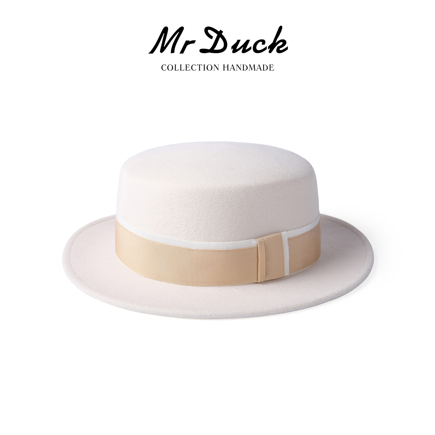 升级版高定130g轻奢羊毛呢平顶帽