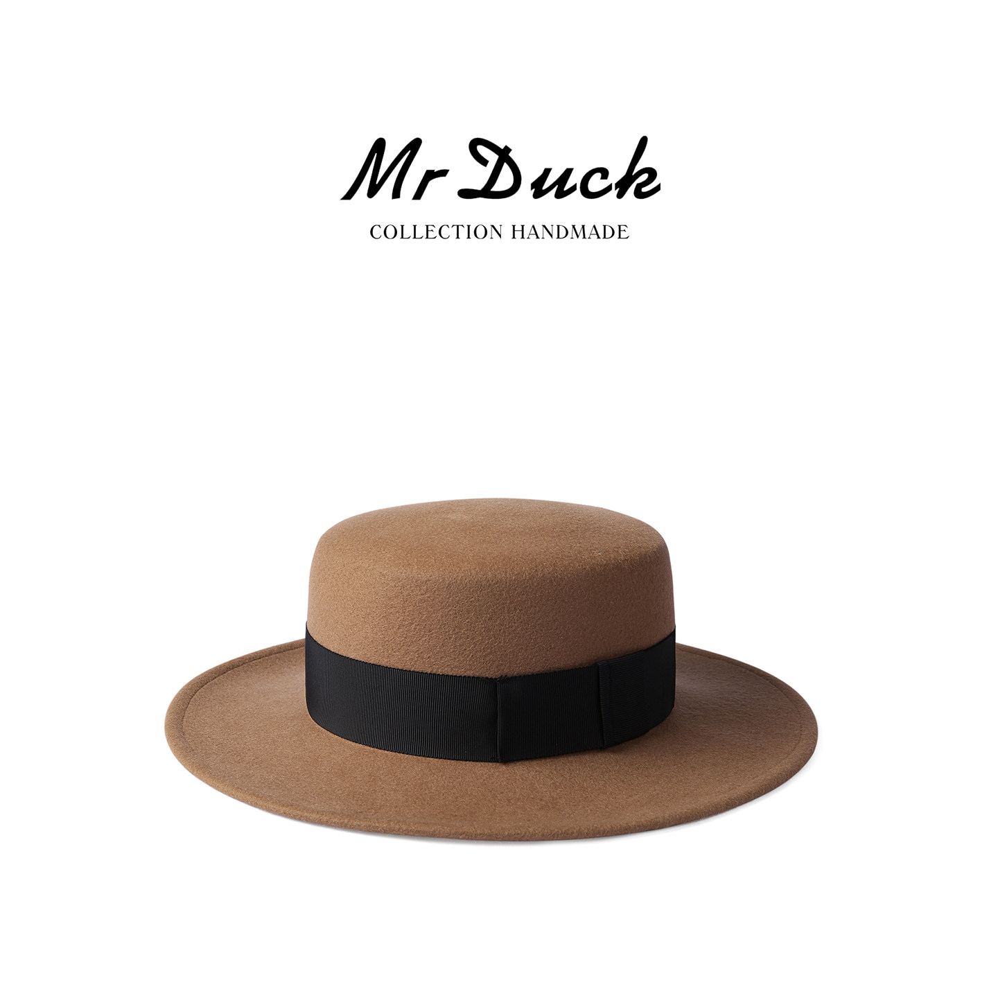 mrduck时髦极简主义 澳洲进口羊毛呢平顶礼帽秋冬大衣帽子男女款
