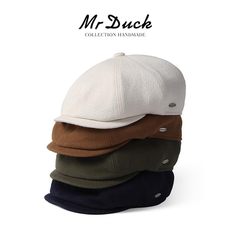 设计师款百搭八角报童帽男女同款