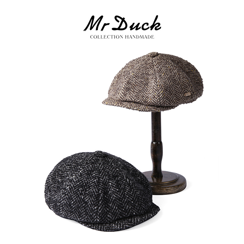 mrduck轻奢海马毛+羊驼毛报童帽