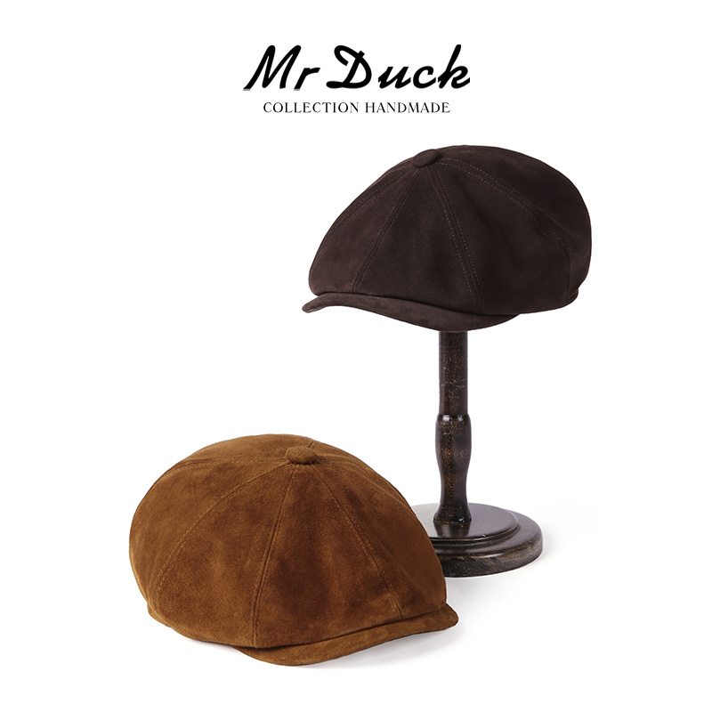mrduck高级感羊反绒八角报童帽