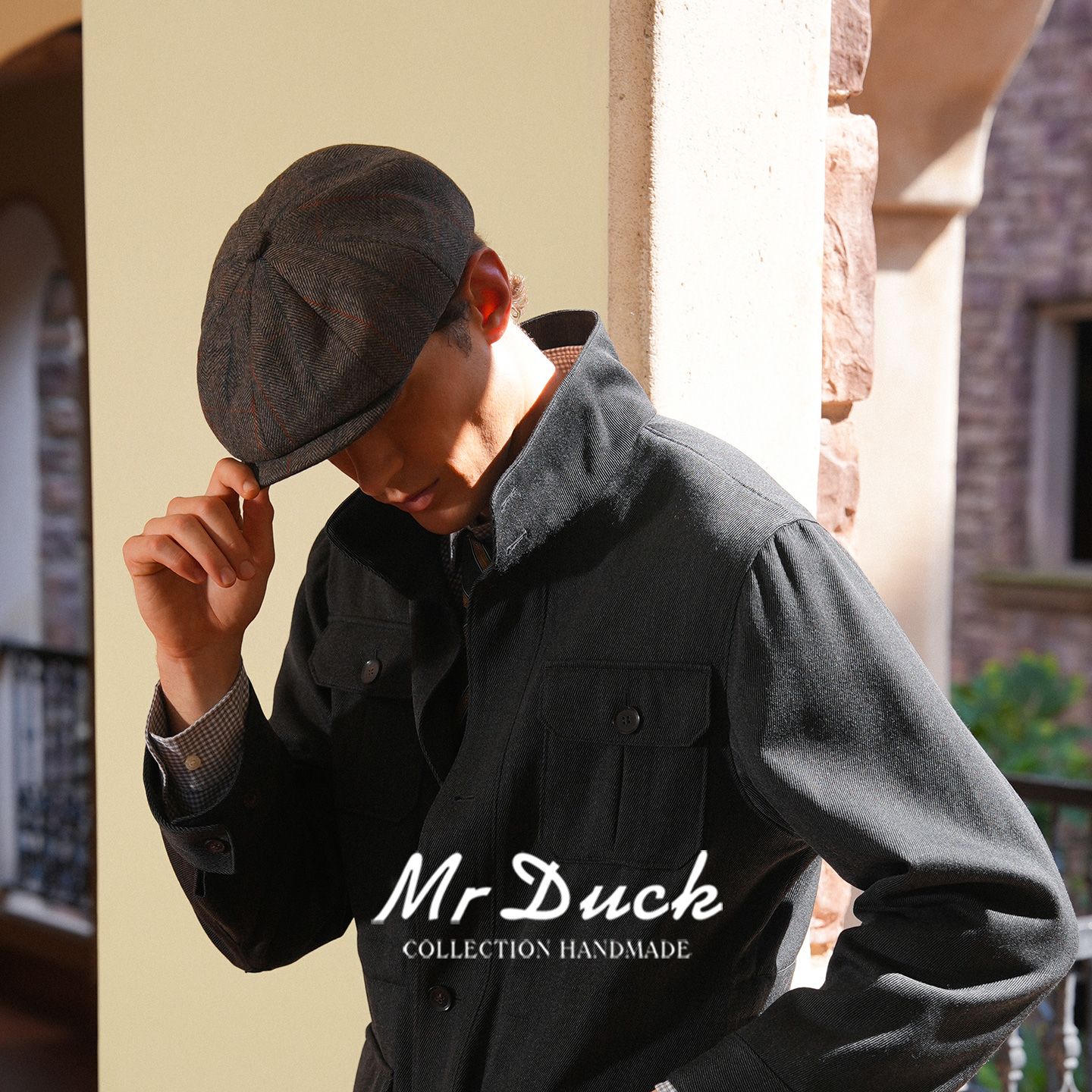 mrduck2025秋冬新款MOON报童帽男