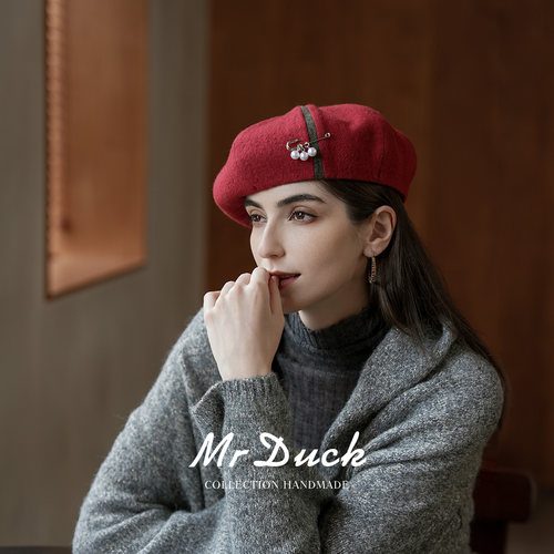 mrduck2026秋冬新款法式贝雷帽