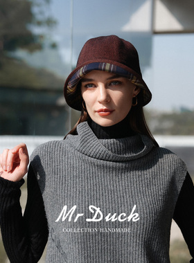 mrduck风幡 进口双面戴水桶帽女显脸小钟型帽 今年流行的新款帽子