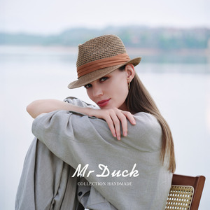 mrduck尼斯假日 2026新款手工编织镂空礼帽出游百搭防晒草帽女夏