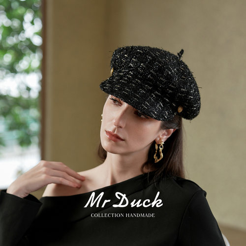 mrduck英国linton粗花呢报童帽