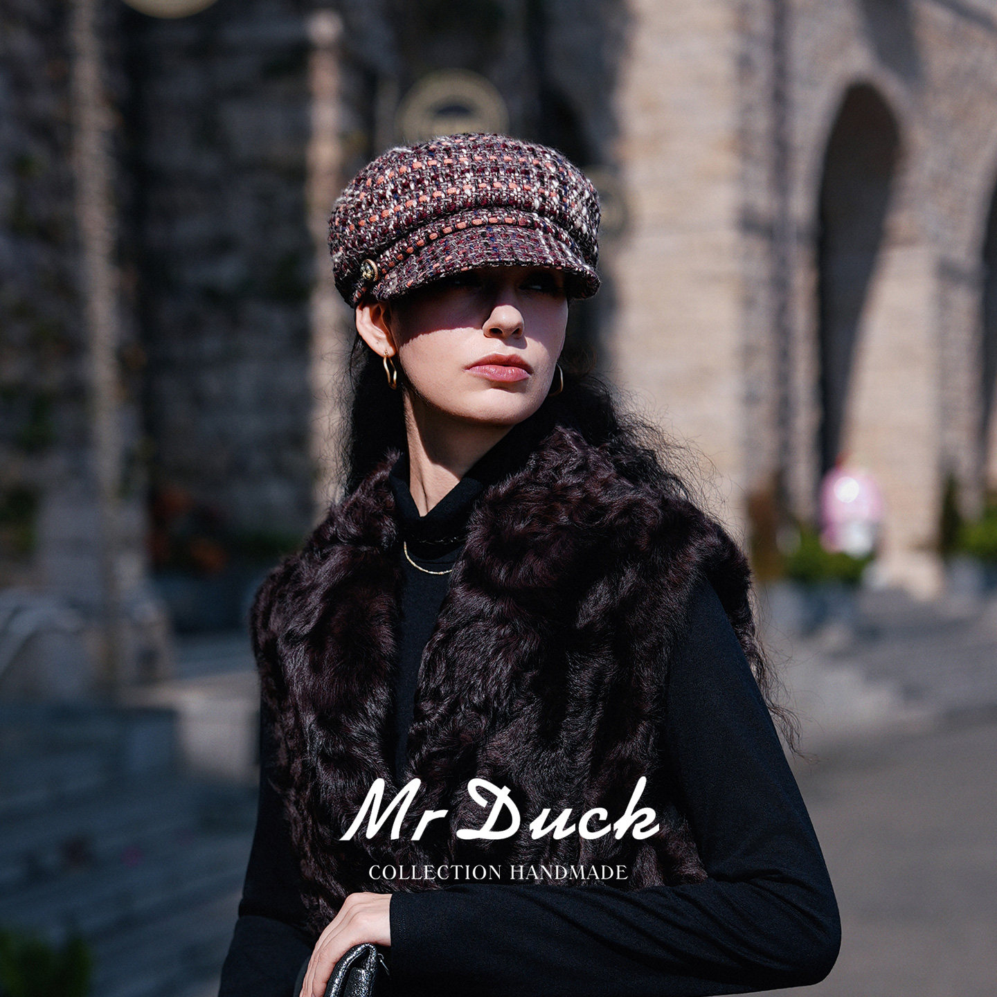 mrduck定制英国LINTON白金报童帽