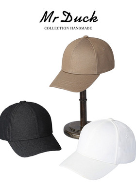 mrduck日本防水白色棒球帽加大加深大帽檐显脸小四季款通勤休闲帽