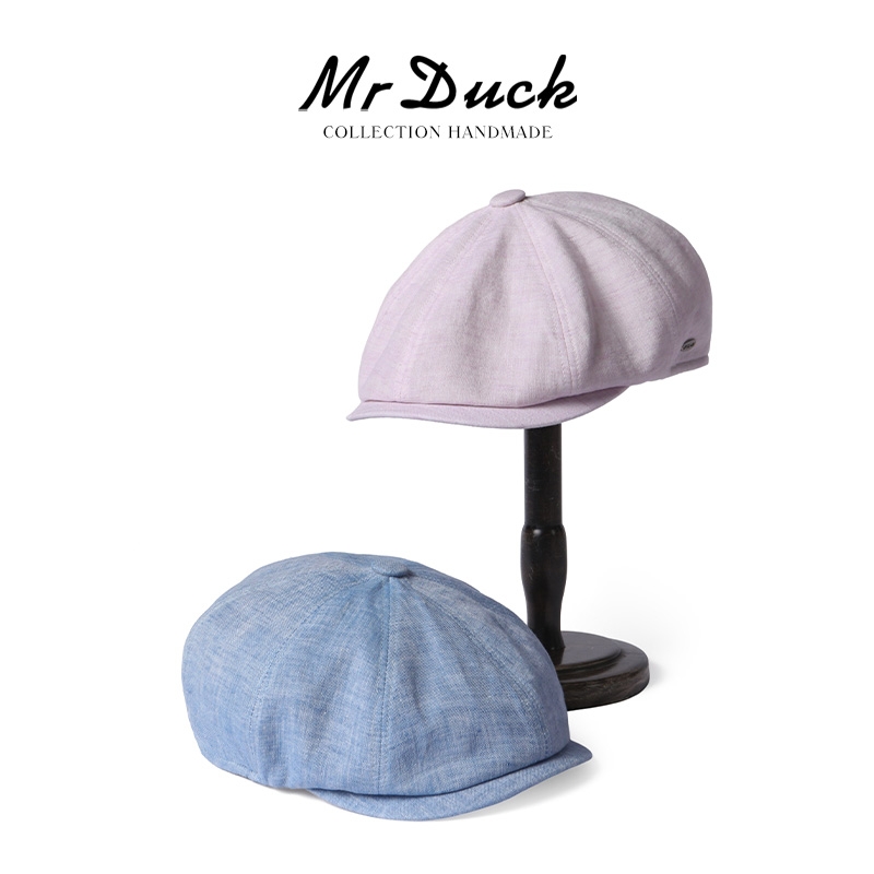 奢品级日本亚麻透气报童帽男女款