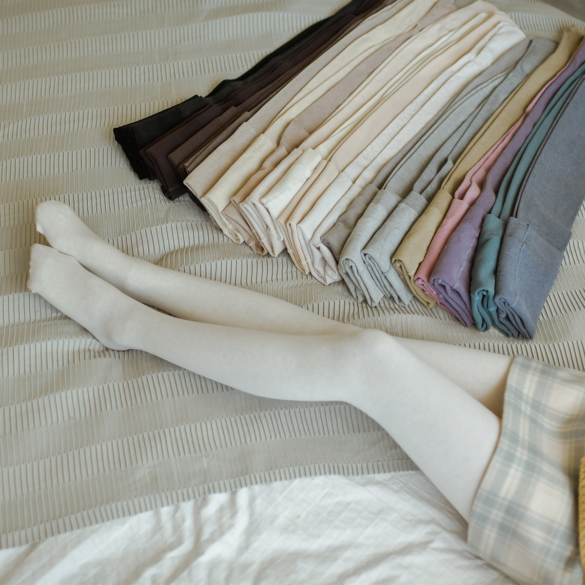 厚白美打度裤女加绒连裤袜秋冬加厚打底袜女袜裤显瘦美腿燕麦米白