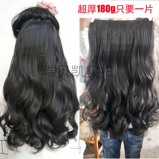假发片一片式卷发片大波浪女长卷发无痕隐形接长发三片式发片假发