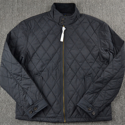 秋冬轻薄立领新款 灯芯绒男刺绣经典休闲 商务纯色短式菱格棉服