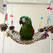 店主推荐 鹦鹉草编吊床攀爬网秋千玄凤牡丹鹦鹉啃咬玩具鸟笼配件