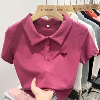 女童夏季新款t恤小女孩短款上衣小学生潮流显瘦打底衫宝宝百搭T恤