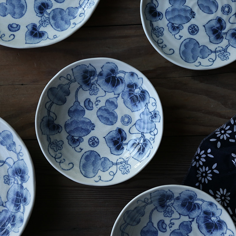 日本原装进口陶瓷盘子安全釉下彩包邮深圆大汤盘菜碟子甜品钵饭碗