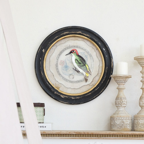 法式风小众动物玻璃民宿装饰画