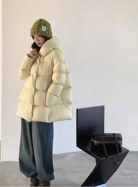 9635商场同款90白鹅绒羽绒服加厚泡芙系列保暖磁吸扣潮流鹅绒服