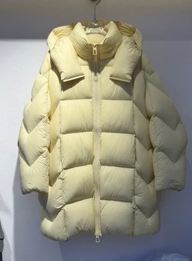 9670云朵泡芙鹅绒服中长款羽绒服2025冬季新国标90白鹅绒女士