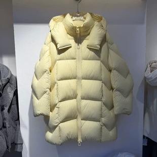 9670云朵泡芙鹅绒服中长款羽绒服2025冬季新国标90白鹅绒女士
