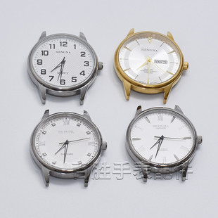 亨纳全钢石英表中老年人数字大表盘电子表2035 VJ33机芯手表配件