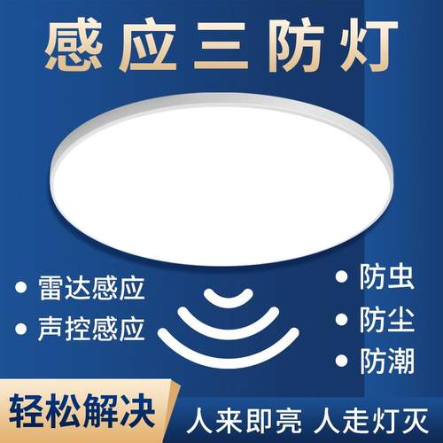 led感应灯楼梯过道吸顶灯楼道走廊灯红外人体自动感应雷达声控灯