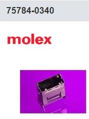 75784-0340 MOLEX 高速IO  iPass Vt 2.79TH Un v 0.38Au 68 Ckt