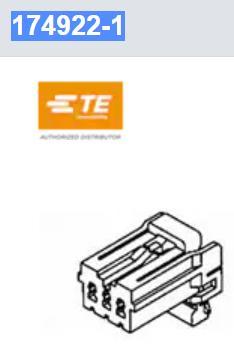 174922-1 TE汽车连接器 HSG PLG 1X04P F/H 胶壳 泰科电子